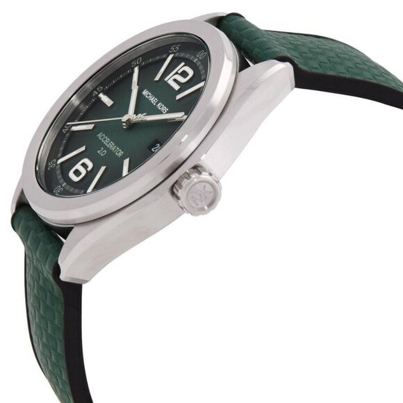 NWT Authentic Michael Kors Accelerator 2.0 Quartz Green Dial Men's Watch - Picture 2 of 3
